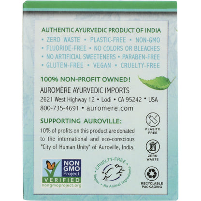 AUROMERE Toothpaste Ayurvedic Fresh Mint Toothpaste in a Jar 6 x 117g