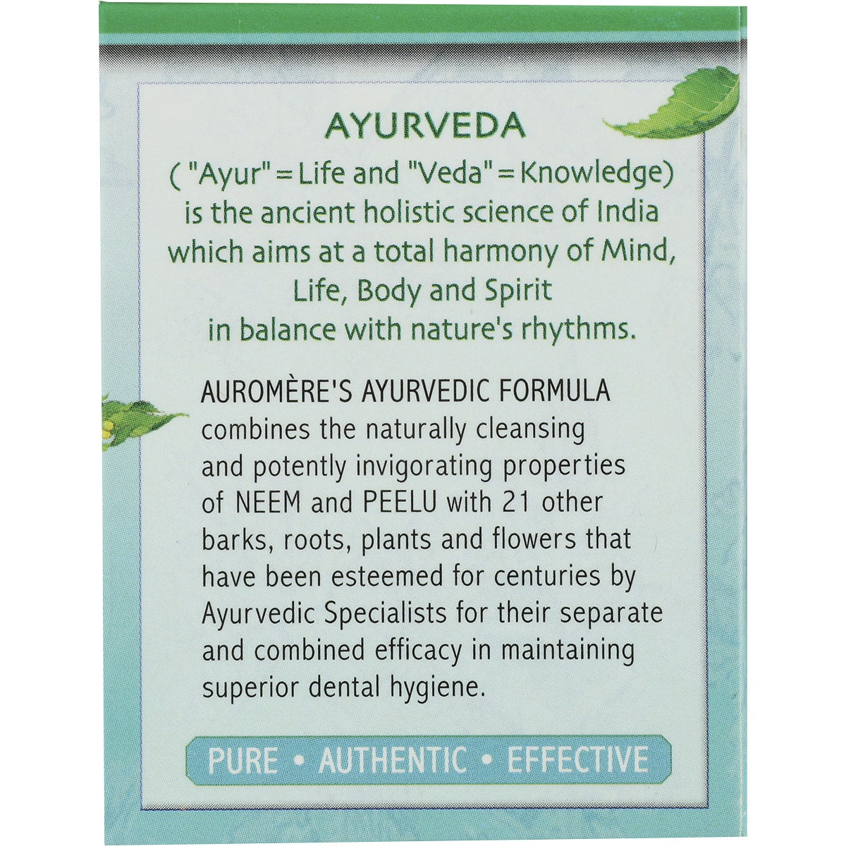AUROMERE Toothpaste Ayurvedic Fresh Mint Toothpaste in a Jar 6 x 117g
