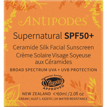 ANTIPODES Supernatural SPF50+ Ceramide Silk Sunscreen 1 x 60ml