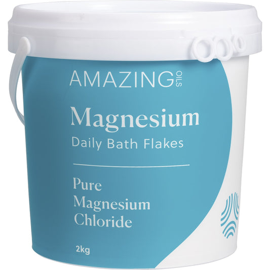 AMAZING OILS Magnesium Daily Bath Flakes Pure Magnesium Chloride 1 x 2kg