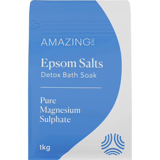 AMAZING OILS Epsom Salts Detox Bath Soak Pure Magnesium Sulphate 1 x 1kg
