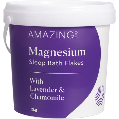 AMAZING OILS Magnesium Sleep Bath Flakes with Lavender & Chamomile 1 x 2kg