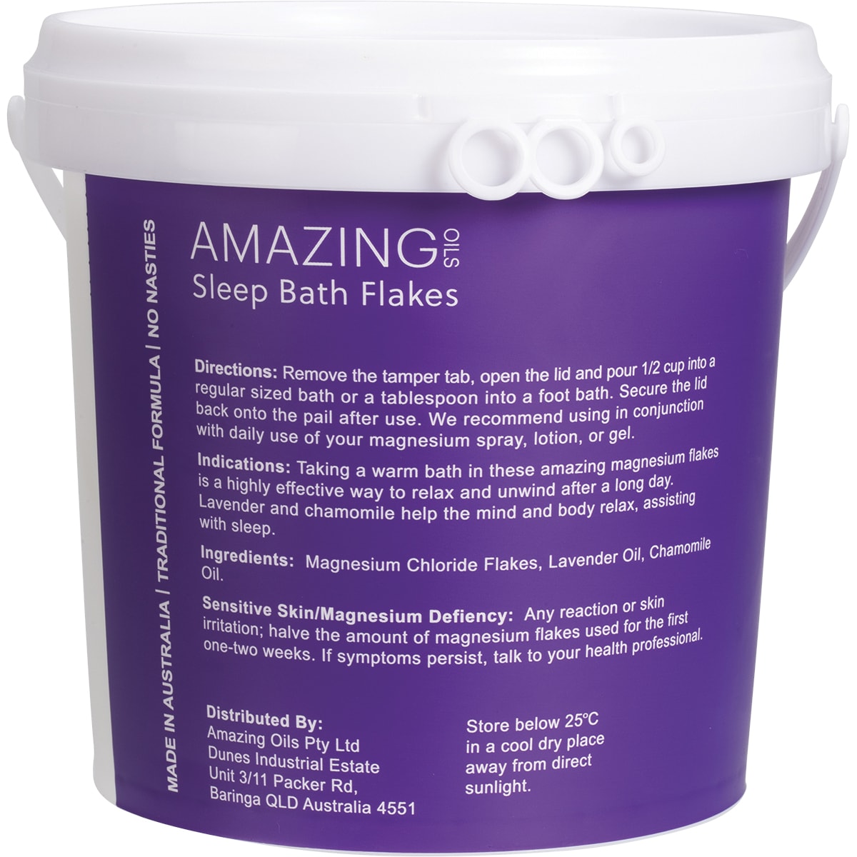 AMAZING OILS Magnesium Sleep Bath Flakes with Lavender & Chamomile 1 x 2kg