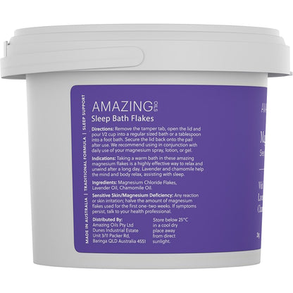 AMAZING OILS Magnesium Sleep Bath Flakes with Lavender & Chamomile 1 x 2kg