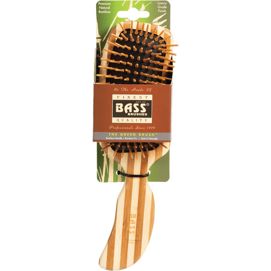 Bass Bamboo Hair Brush Semi S Shaped Handle