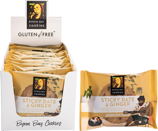 Byron Bay Cookies Gluten Free Cookies Sticky Date & Ginger - Box of 12