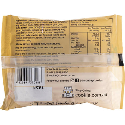 BYRON BAY Gluten Free Cookies Sticky Date & Ginger x 12