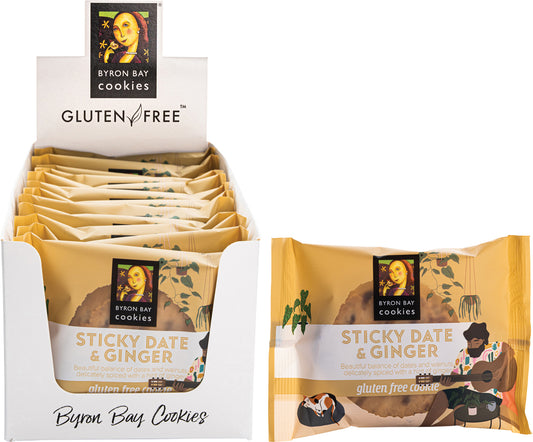 BYRON BAY Gluten Free Cookies Sticky Date & Ginger x 12