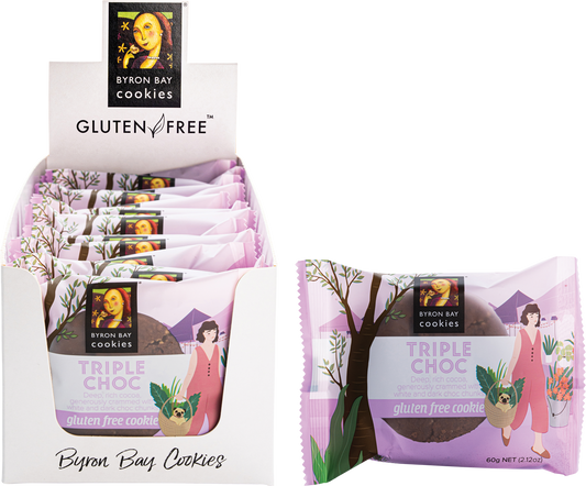 Byron Bay Cookies Gluten Free Cookies Triple Choc Fudge - Box of 12