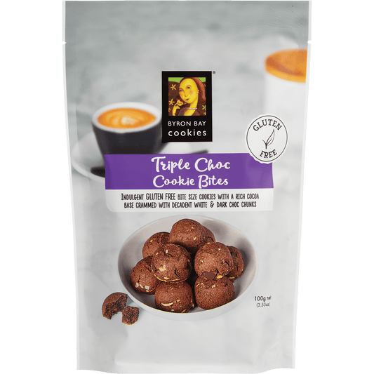 Byron Bay Cookies Gluten Free Cookie Bites Triple Choc Fudge - Box of 6