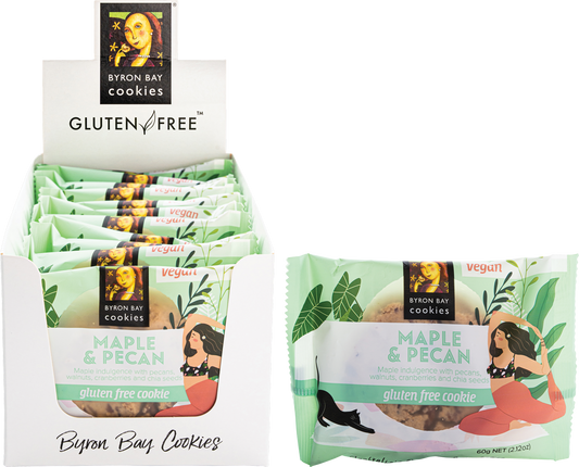 Byron Bay Cookies Gluten Free Cookies Maple & Pecan - Box of 12