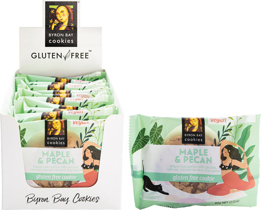 BYRON BAY Gluten Free Cookies Maple & Pecan x 12