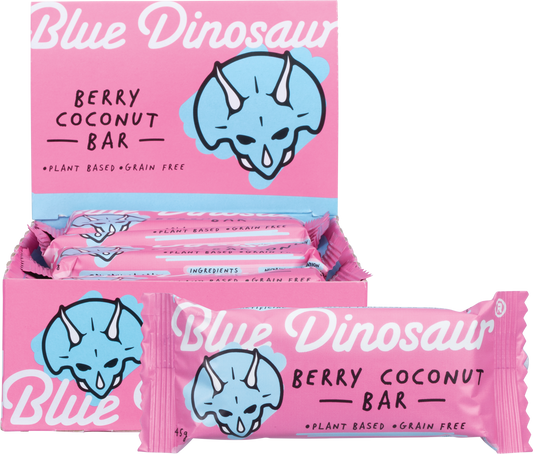 Blue Dinosaur Berry Coconut Snack Bar - Box of 12