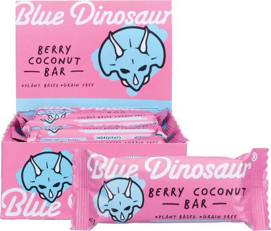 BLUE DINOSAUR Berry Coconut Snack Bar x 12