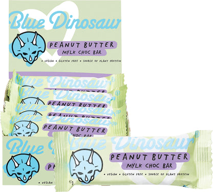 BLUE DINOSAUR Peanut Butter & Mylk Chocolate Vegan Protein Bar x 12