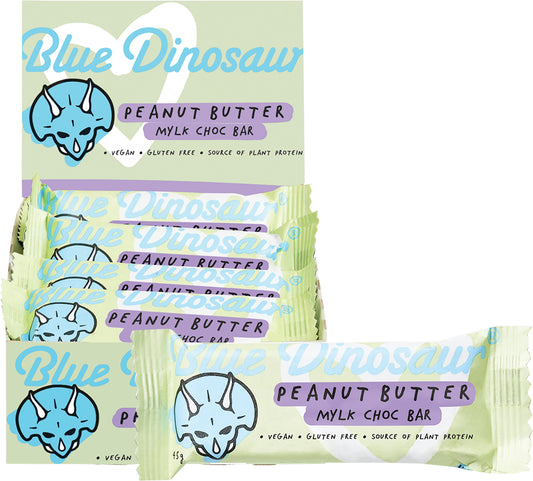BLUE DINOSAUR Peanut Butter & Mylk Chocolate Vegan Protein Bar x 12