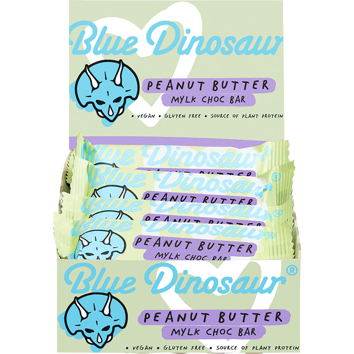 BLUE DINOSAUR Peanut Butter & Mylk Chocolate Vegan Protein Bar x 12