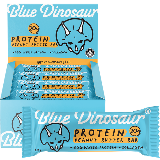 Blue Dinosaur Peanut Butter Protein Bar - Box of 12