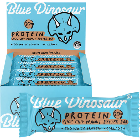 BLUE DINOSAUR Choc Chip Peanut Butter Protein Bar x 12