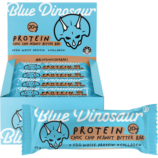 Blue Dinosaur Choc Chip Peanut Butter Protein Bar - Box of 12
