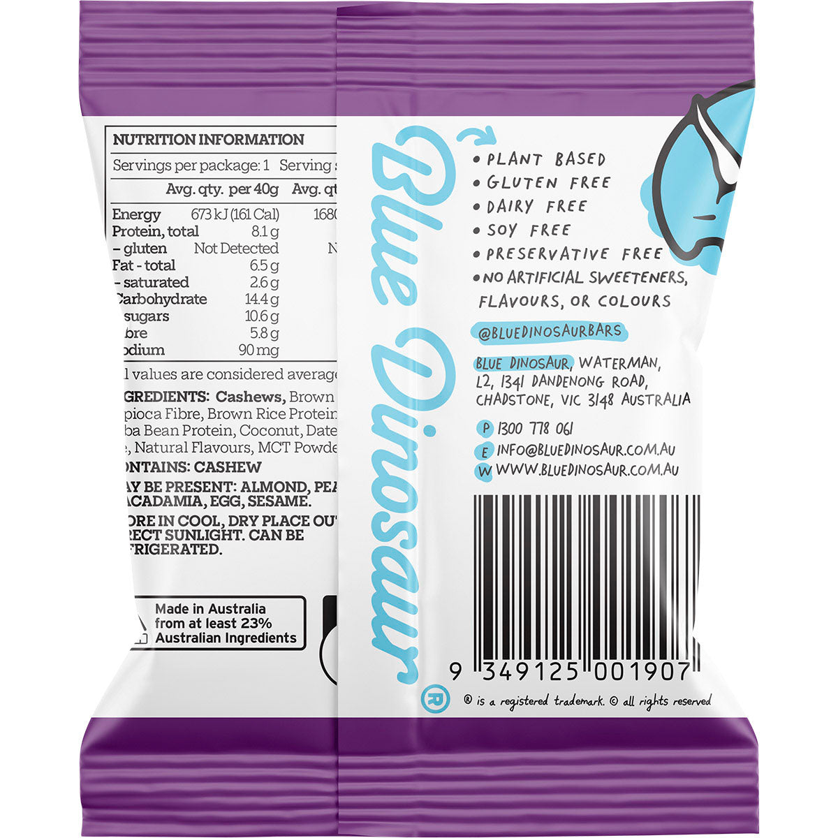 BLUE DINOSAUR Protein Ball Mango Tango x 12
