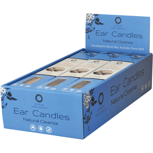 Byron Naturals Ear Candles Organic Beeswax & Muslin Cotton - Box of 12