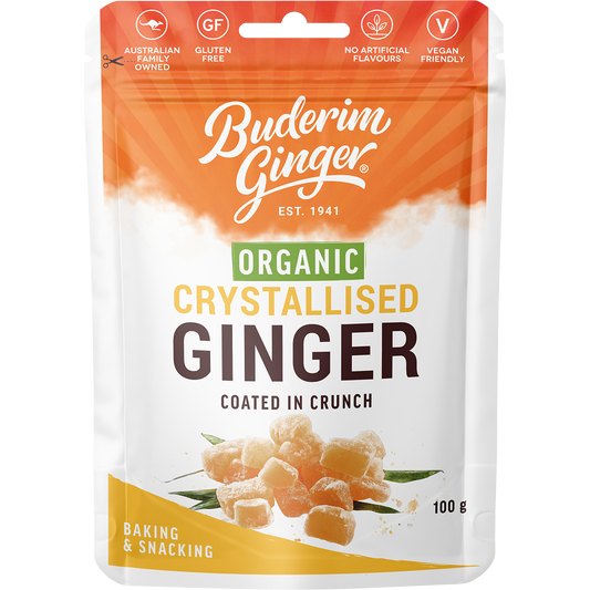 Buderim Ginger Organic Crystallised Ginger Coated in Crunch
