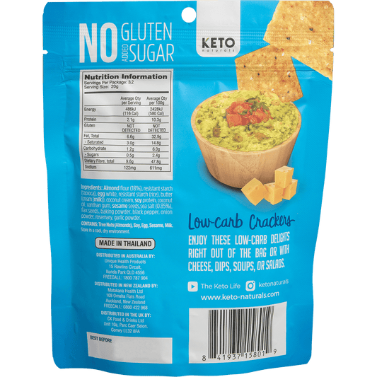 Keto Naturals Almond Flour Crackers Sea Salt - Box of 8