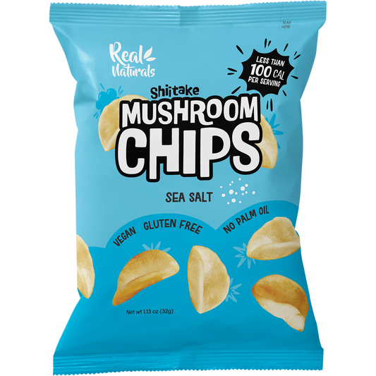 Real Naturals Shiitake Mushroom Chips Sea Salt - Box of 12