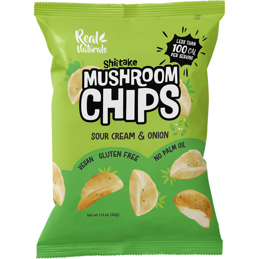 Real Naturals Shiitake Mushroom Chips Sour Cream & Onion - Box of 12