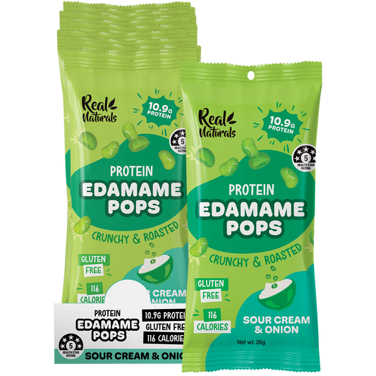Real Naturals Protein Edamame Pops Sour Cream - Box of 10