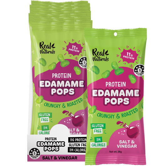 Real Naturals Protein Edamame Pops Salt & Vinegar - Box of 10