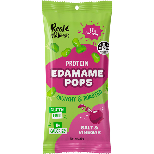 Real Naturals Protein Edamame Pops Salt & Vinegar - Box of 10