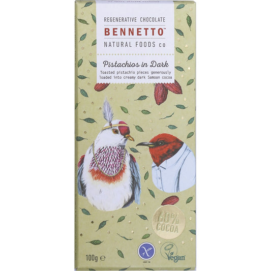 BENNETTO Organic Dark Chocolate Pistachios in Dark x 14