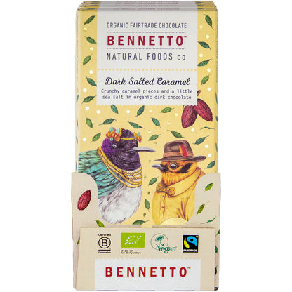 BENNETTO Organic Dark Chocolate Dark Salted Caramel x 12