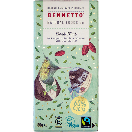 Bennetto Organic Dark Chocolate Dark Mint - Box of 12