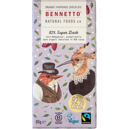 Bennetto Organic Dark Chocolate 82% Super Dark - Box of 12