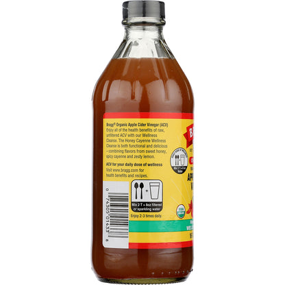 BRAGG Apple Cider Vinegar Honey Cayenne Wellness Cleanse 1 x 473ml