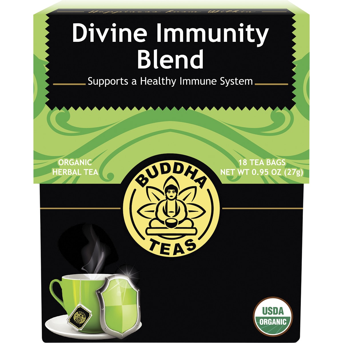 BUDDHA TEAS Organic Herbal Tea Bags Divine Immunity Blend 1 x 18pk