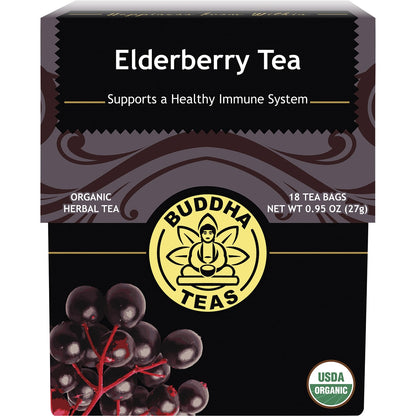 BUDDHA TEAS Organic Herbal Tea Bags Elderberry Tea 1 x 18pk