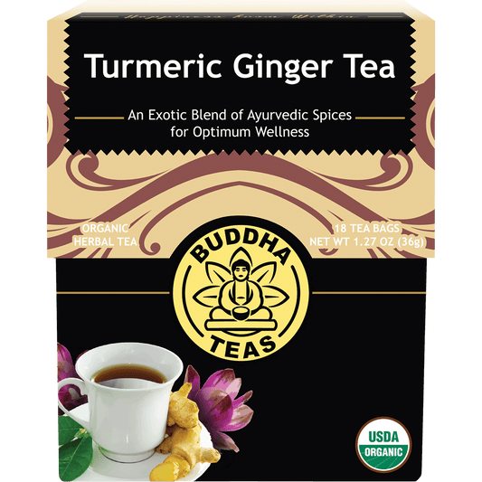 Buddha Teas Organic Herbal Tea Bags Turmeric Ginger Tea