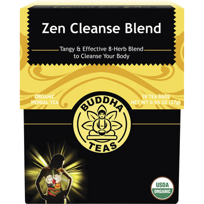 BUDDHA TEAS Organic Herbal Tea Bags Zen Cleanse Blend 1 x 18pk