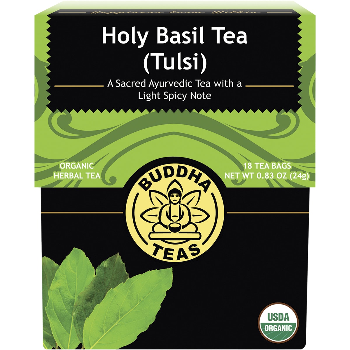 BUDDHA TEAS Organic Herbal Tea Bags Holy Basil Tea (Tulsi) 1 x 18pk