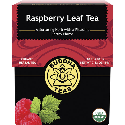 BUDDHA TEAS Organic Herbal Tea Bags Raspberry Leaf Tea 1 x 18pk