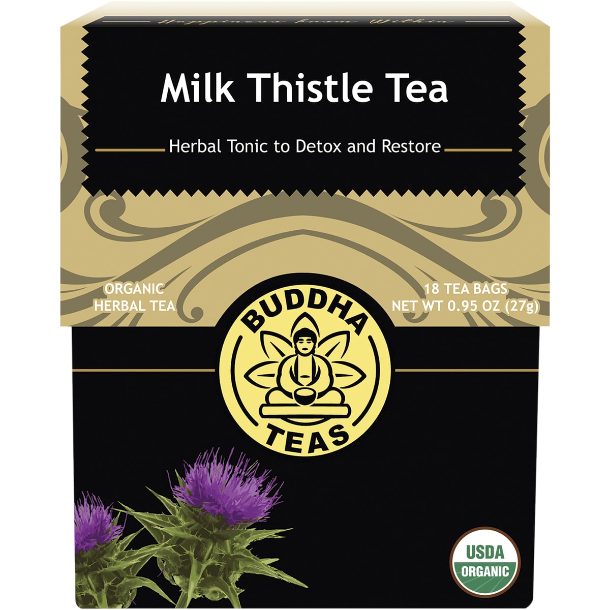 BUDDHA TEAS Organic Herbal Tea Bags Milk Thistle Tea 1 x 18pk