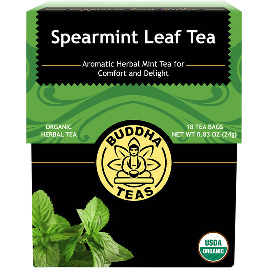 BUDDHA TEAS Organic Herbal Tea Bags Spearmint Leaf Tea 1 x 18pk