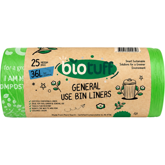 Biotuff General Use Bin Liners Medium 36L