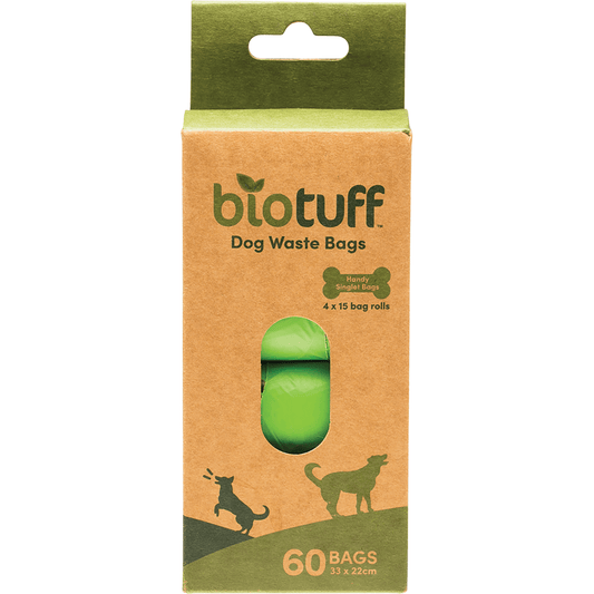 Biotuff Dog Waste Bags Refill 4 x 15 Bag Rolls