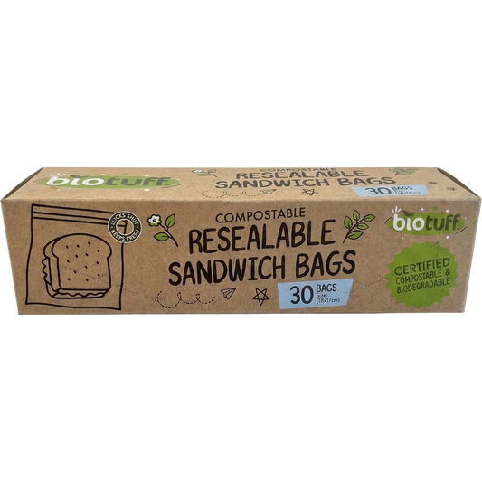 Biotuff Resealable Sandwich Bags 18x17cm