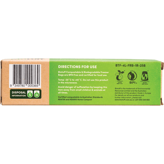 Biotuff Compostable Freezer Bags Medium 4L